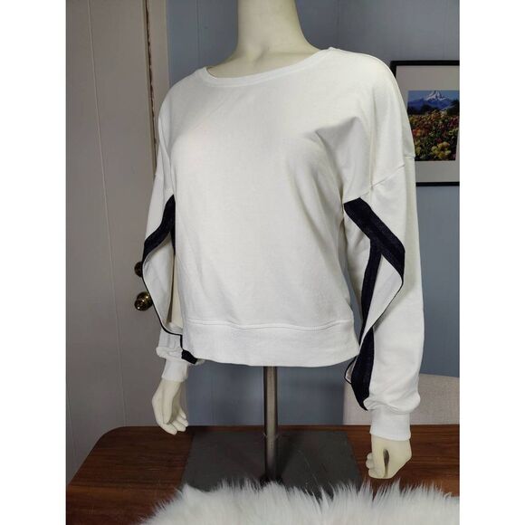 Sundays cotton blend cream sweatsuit with metallic black accents, women's size s - Picture 7 of 9